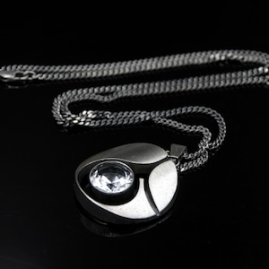Vintage Karl Laine Finland Sterling silver Rock crystal pendant Finnfeelings Modernist silver pendant vintage Finnish Scandinavian jewelry