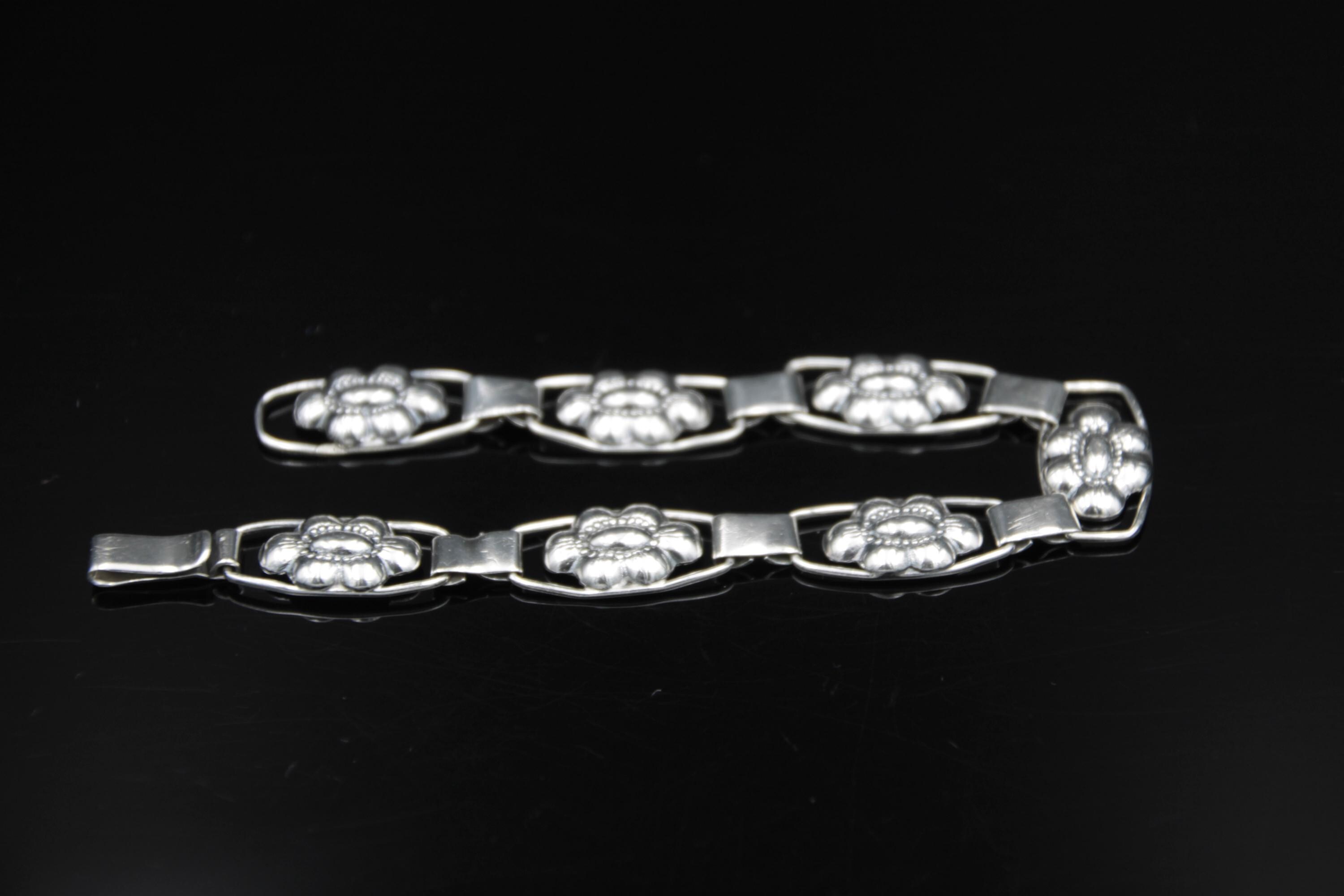 Bracelet En Argent 925 Moderne - Créateur Fausing Denmark, Orné D'abalone, Occasion