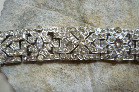 Hollycraft Pastel Rhinestone Bracelet, Stamped Copr 1955