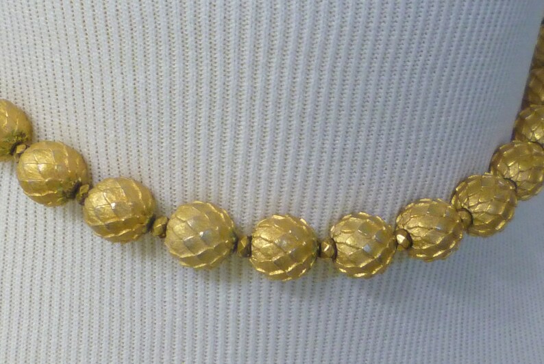 Vintage 50's Gold Tone Chocker Style Necklace image 2