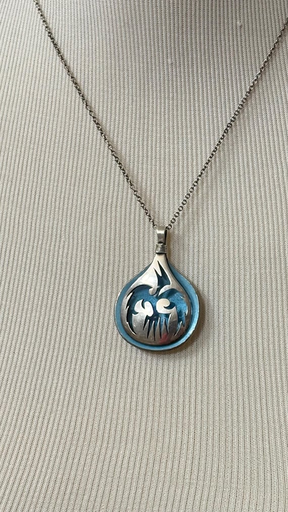 Sterling and Enameled Mythical Phoenix