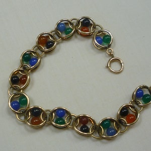 Vintage 1950&#39;s  linked cages with agate beads