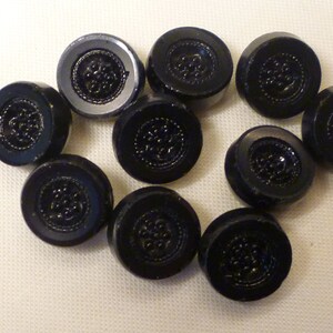 11 Small Black Decorative Buttons