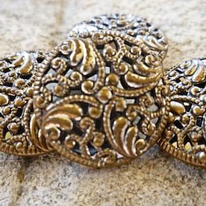 Ornate, Metal, Mirror Back Buttons