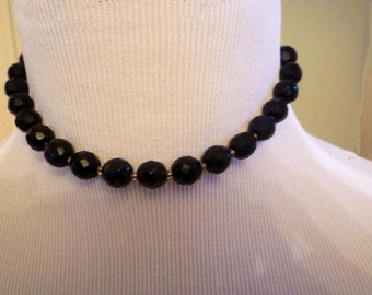 Vintage Black beaded Necklace