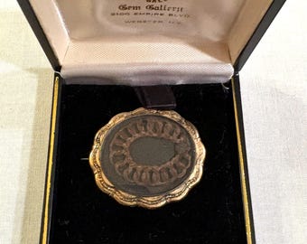 Brown Braided Hair Brooch