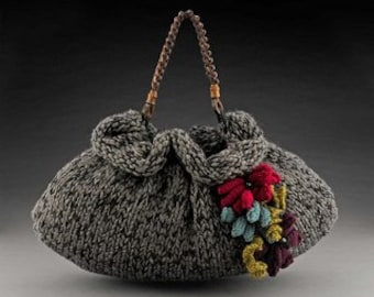 Knitting Patterns for Purses...The Slouchie..Handbag Knitting Patterns Purse Knitting Patterns...free shipping via pdf