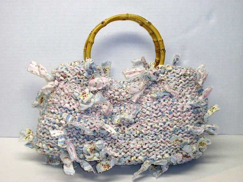 Handbag Knitting Pattern Knitting with Fabric Purse Knitting Patterns Rags to Riches Knitting Gifts Purse Patterns Purse Knitting Patterns image 1