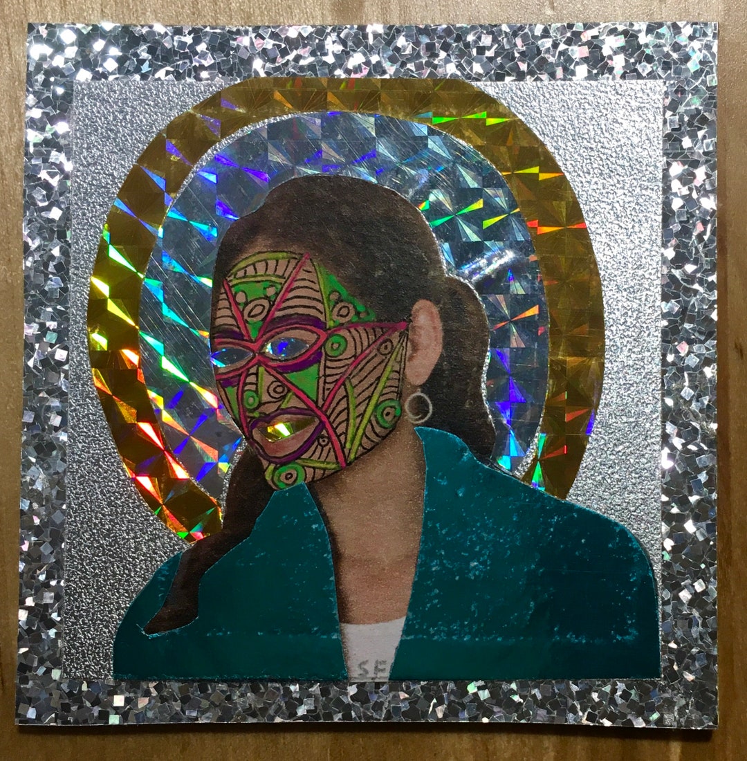 Collage Art Post It Note Portrait Painting - Etsy