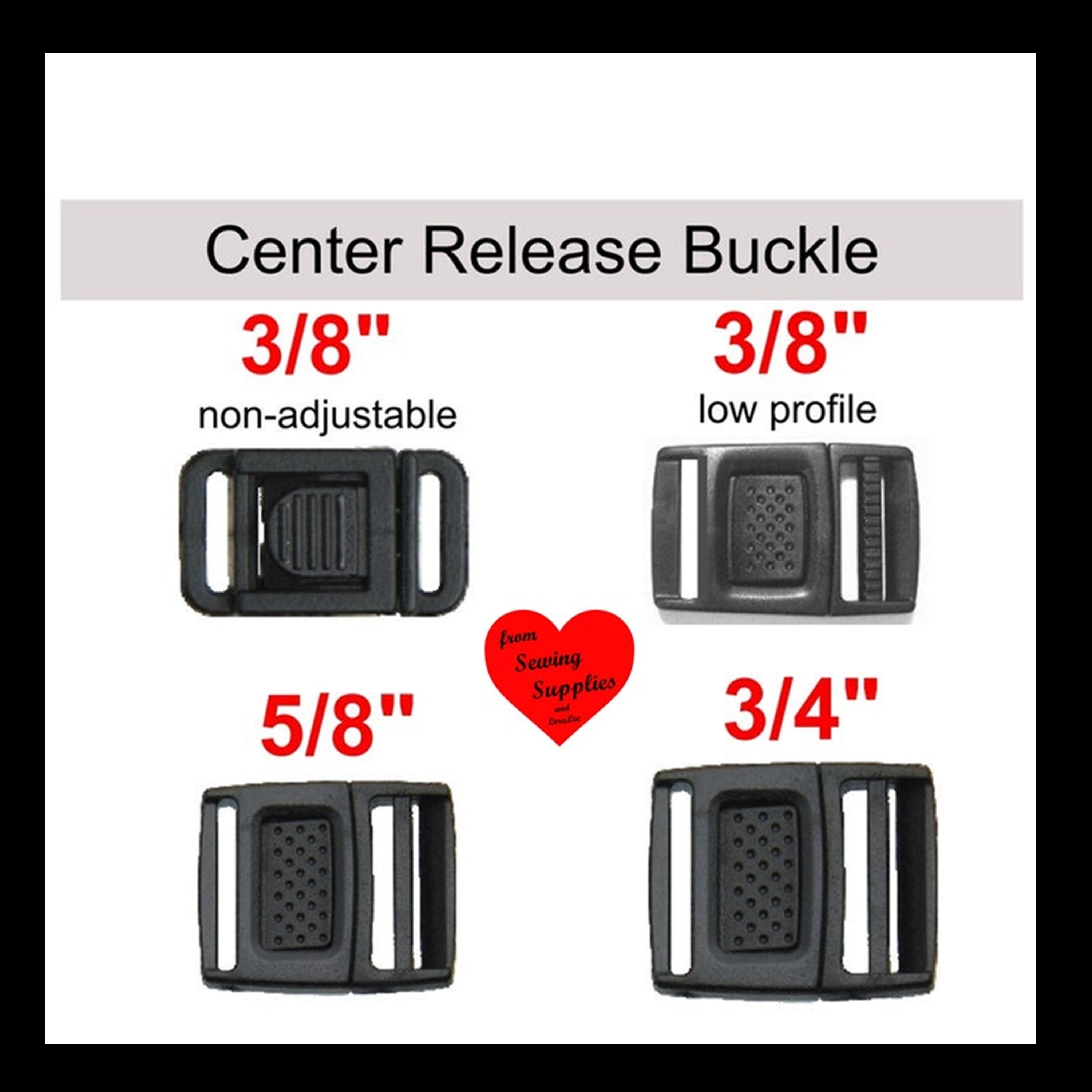 25-3//8 Inch Side Release Flat Plastic Buckle YKK