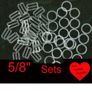 50 or 100 SETS 5/8 CLEAR Plastic Slide, Tri Bar Adjuster and O ring 100 or 200 pieces image 1