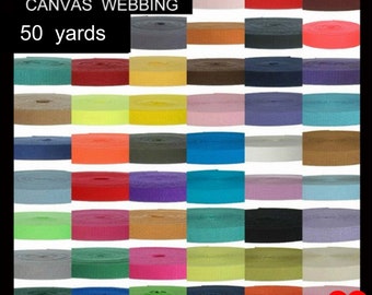 50 YARD Roll - 1 1/4" - Synthetic COTTON Canvas Webbing Strap, 1 1/4 inch, Heavy Weight, 1.25