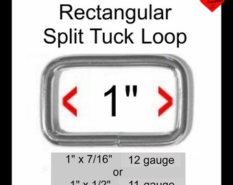 20, 30 or 40 PIECES - 1" - Split Rectangular Loop Rings, 1 inch, NICKEL Plate Finish - Your choice of height