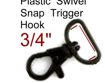 10, 20 or 30 PIECES - 3/4" - PLASTIC Purse Strap Clip, 3/4 Inch Swivel Trigger Snap Lobster Claw Hook