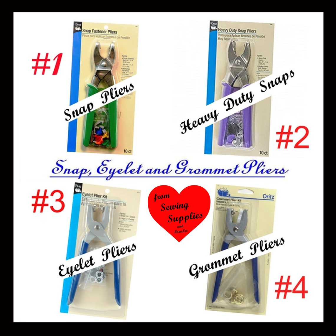 Dritz Plier Kit Tools Snap Fasteners Eyelets and Gommets Etsy