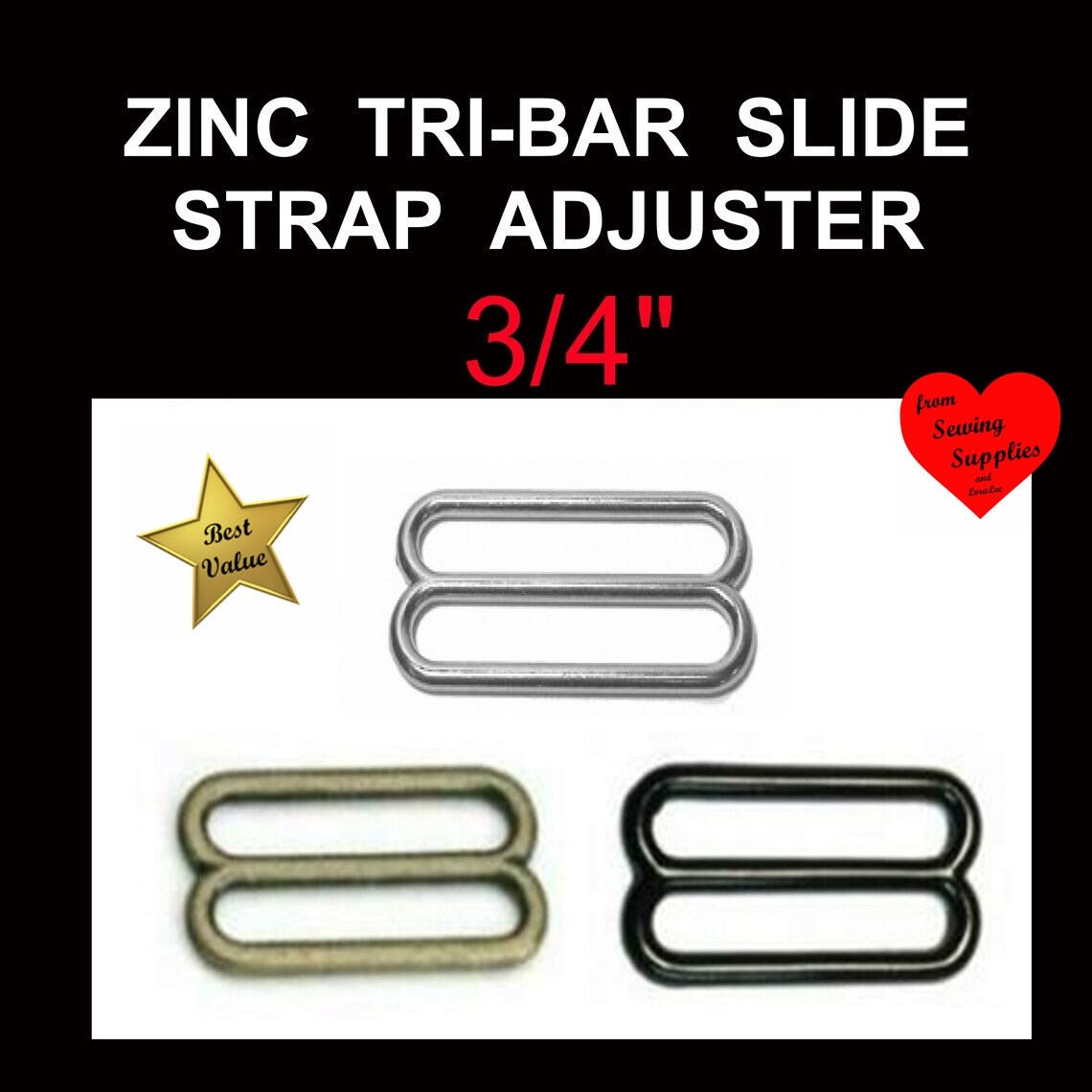 Slide Adjuster 1, 6 Pack, Strap Adjuster, Purse Strap Hardware, Slide Bar 