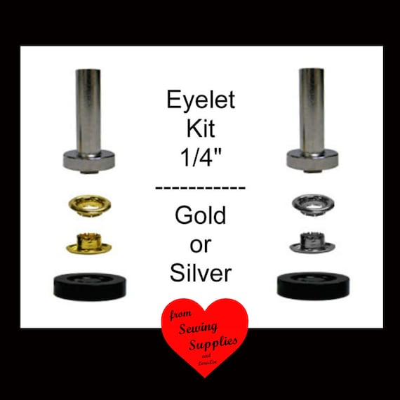 Gold or Silver 6.35mm Choose The Kit or Refill Package Dritz Eyelet Kit 14 Large with Attach Tool 12 pieces
