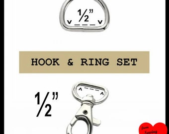 20 SETS - 1/2" - WRISTLET Hardware, Purse Strap Clip, 1/2 Inch D ring and Swivel Trigger Snap Lobster Claw Hook