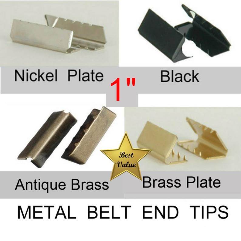 100 Pieces 1 Metal Belt End Tip Your Choice of Etsy