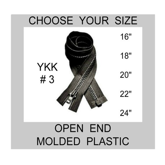 1 Zipper// Pack 580 Black 25\ Vislon Zipper ~ YKK #5 Molded Plastic ~ Separating