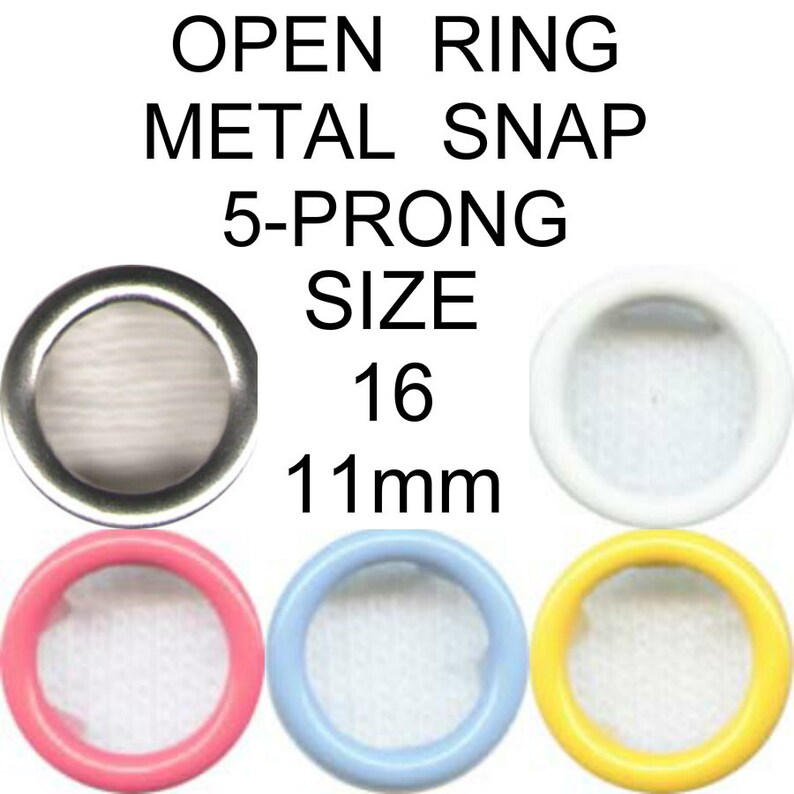 100 Sets 4 Part OPEN RING METAL Snaps No Sew 11mm Size Etsy