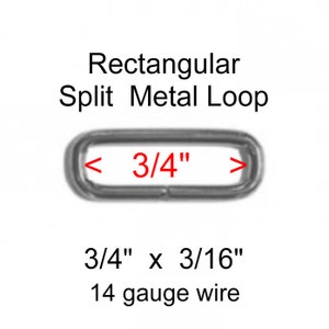 50 or 100 PIECES 3/4 Split Rectangular Metal Loop Rings 14 Gauge Wire ...