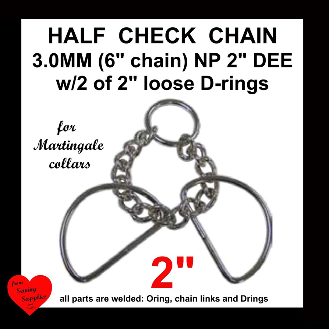 2 Martingale Collar Chain 6 Half Check Chain Etsy