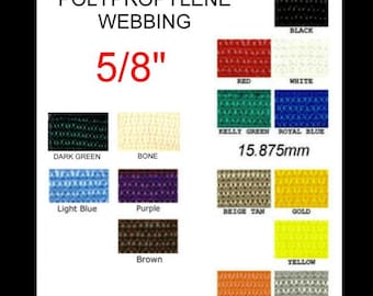 15 Yards - 5/8" - Polypropylene Webbing, 15.875mm, Light Weight, Strap