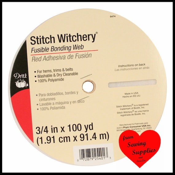 Dritz 1 inch Stitch Witchery Fusible Bonding Web, Regular Weight
