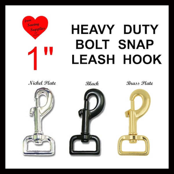 5 PIECES - 1" - HEAVY DUTY Leash Hook, Casted Swivel Snap Lobster Claw Hook