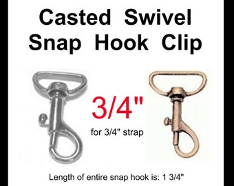 5, 10 or 20 PIECES - 3/4" - Casted Swivel Snap Lobster Claw Hook, Purse Strap Clip, Nickel Plate or Antique Brass