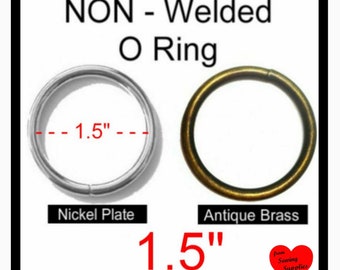 20 PIECES - 1 1/2" - O Ring, Metal Split - 1.5, 38 mm - Nickel Plate or Antique Brass