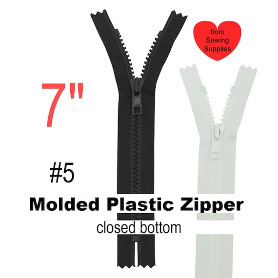 16/" #5 Molded Plastic Zipper~Separating~White~YKK 100