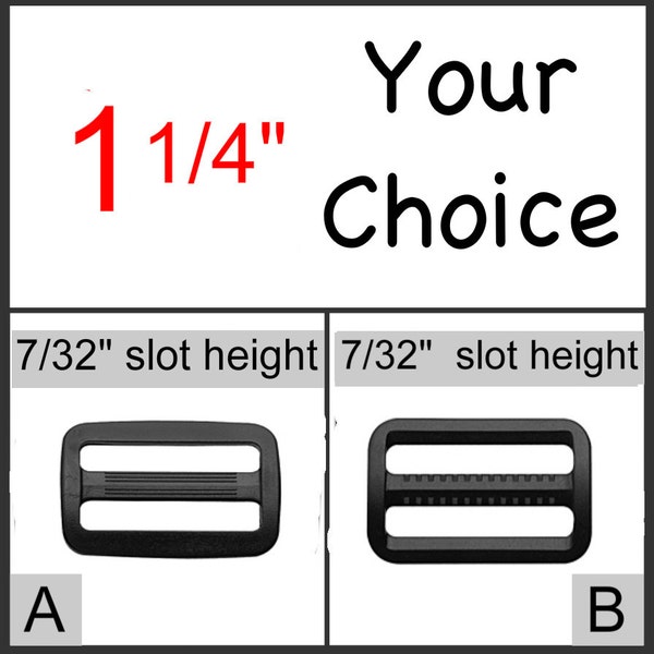 10, 20 or 30 PIECES - 1 1/4" - Strap Adjuster, 1 1/4 inch, Heavy Duty Polyacetal Plastic, 1.25 inch 32mm, 3 BAR Slide