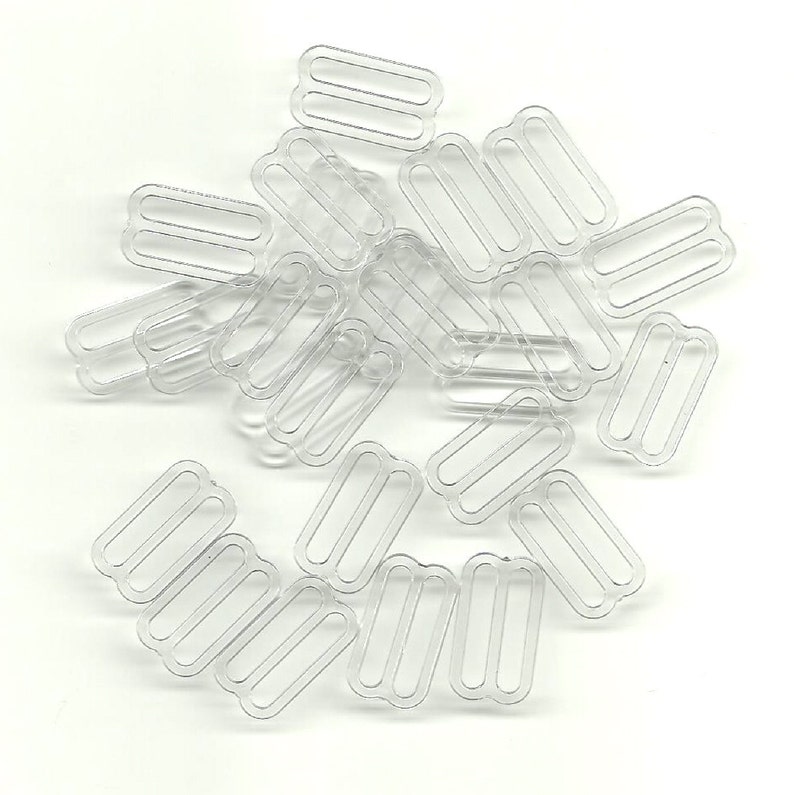 50 or 100 SETS 5/8 CLEAR Plastic Slide, Tri Bar Adjuster and O ring 100 or 200 pieces image 2