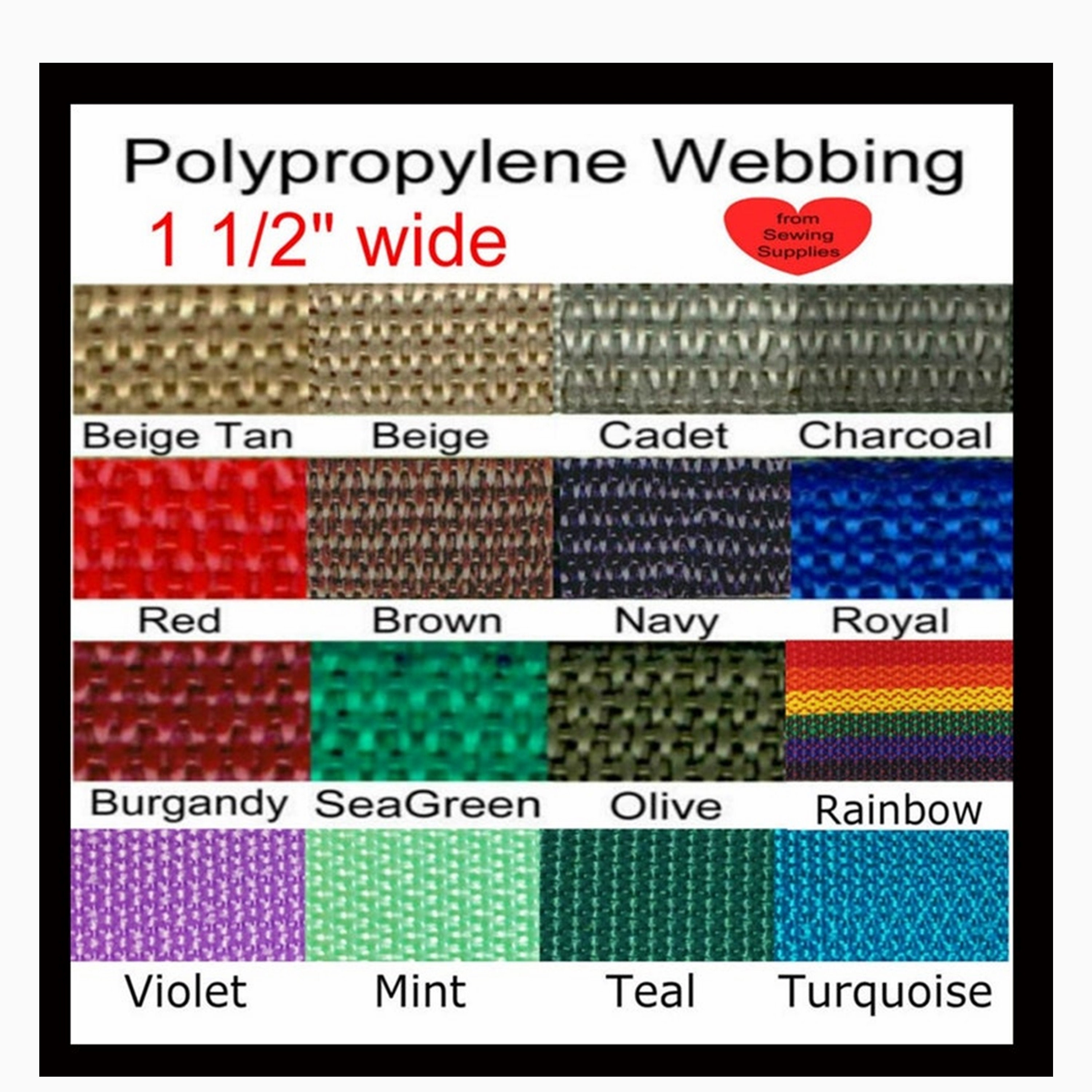 2 Inch Charcoal Polypropylene Webbing - 2