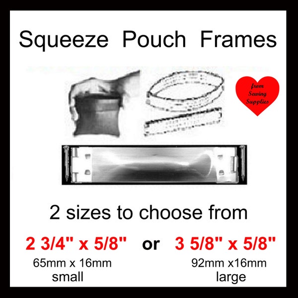 4 Pouch Frame SETS - 2 3/4" or 3 5/8" - SQUEEZE FRAME - Coin Purse, Eye Glass Case, Pouch, 65mm or 92mm