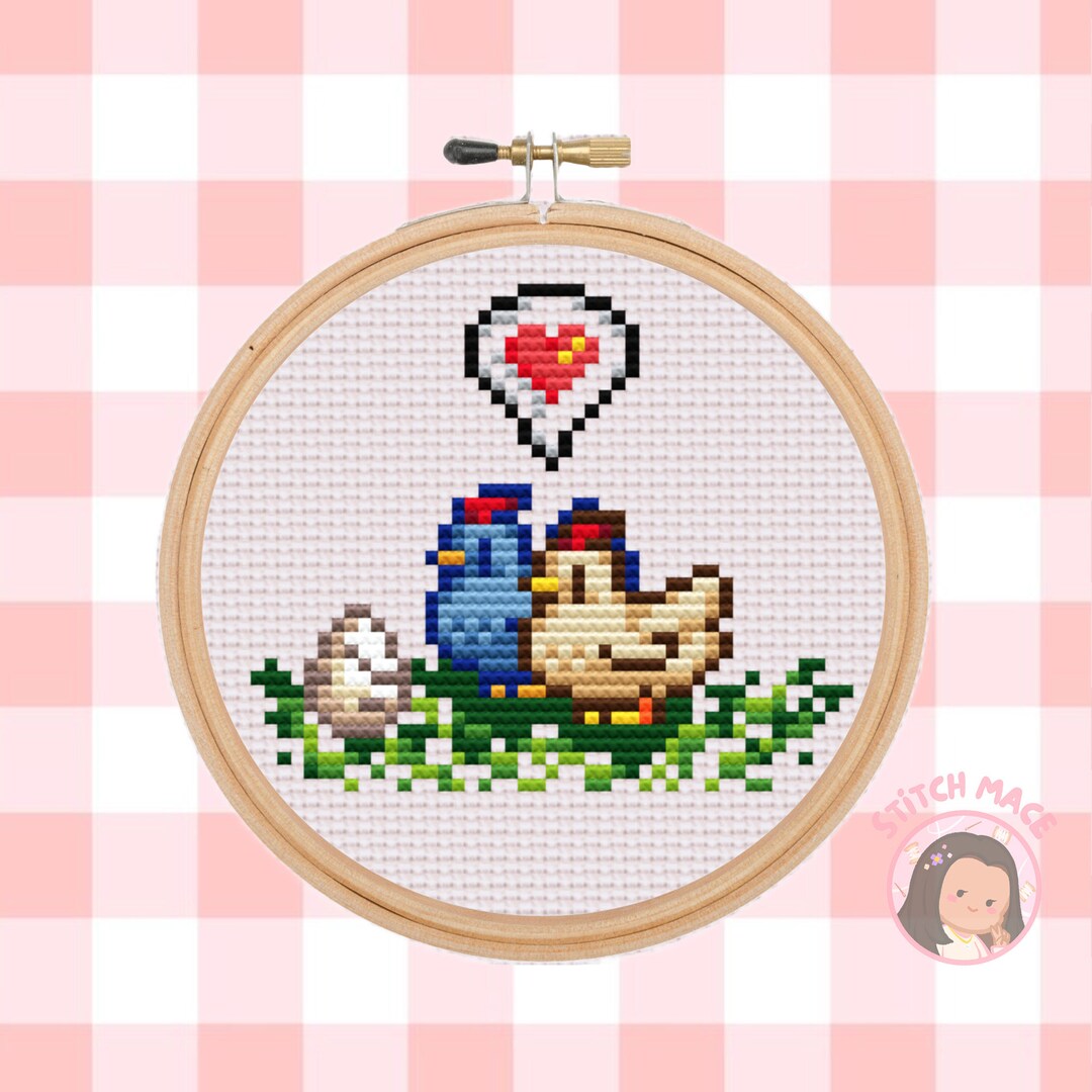 Stardew Valley Chicken Cross Stitch Pattern - Easy, Kawaii, Cute ...