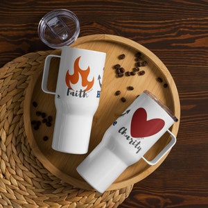 Faith Hope and Charity Travel Mug