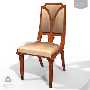 3D model of an Art Deco Side Chair Upholstered Furniture For Interior Design or Miniature Making