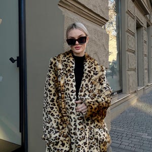 Oversized luxury eco fur coat, vintage warm winter woman coats, womans fur jacket, long winter clothing, luxury fur coat gift for woman