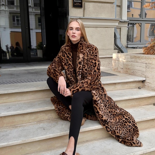 Abrigo de invierno vintage, abrigo de piel, piel de invierno de lujo, chaqueta de piel de mujer, abrigo de gran tamaño, regalo de piel de lujo, abrigos largos de mujer, ropa de invierno