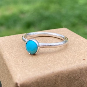 Turquoise Sterling Silver Ring, Size 7