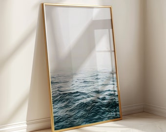 Calm Ocean Deep Sea Poster, Minimalist Ocean Wall Art, Scandinavian Poster, Sea Ocean Photography, Water Print Poster, Calm Waves