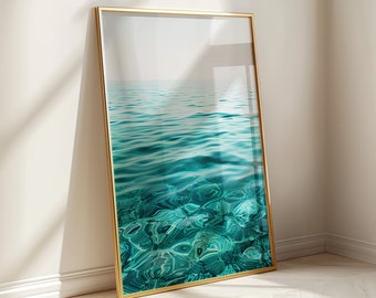 Ocean Crystal Sea Water Print Wall Art, Boho Beach Poster, Ocean Prints Sea Water Photo, Ocean Photography Print Turquoise Water Print Photo