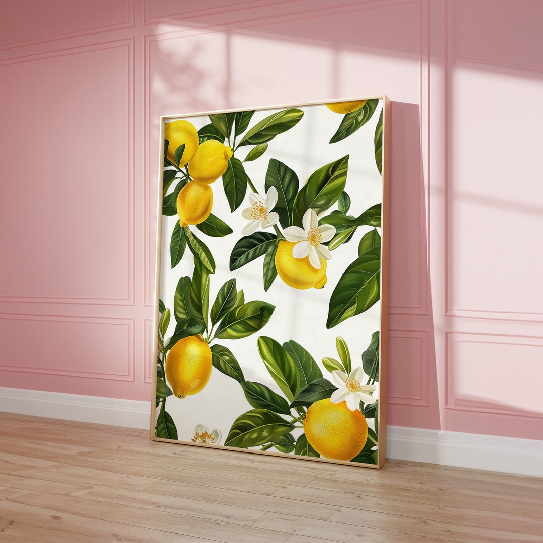 Vintage Lemons Print Botanical Poster, Summer Fruits Print, Fruits ...