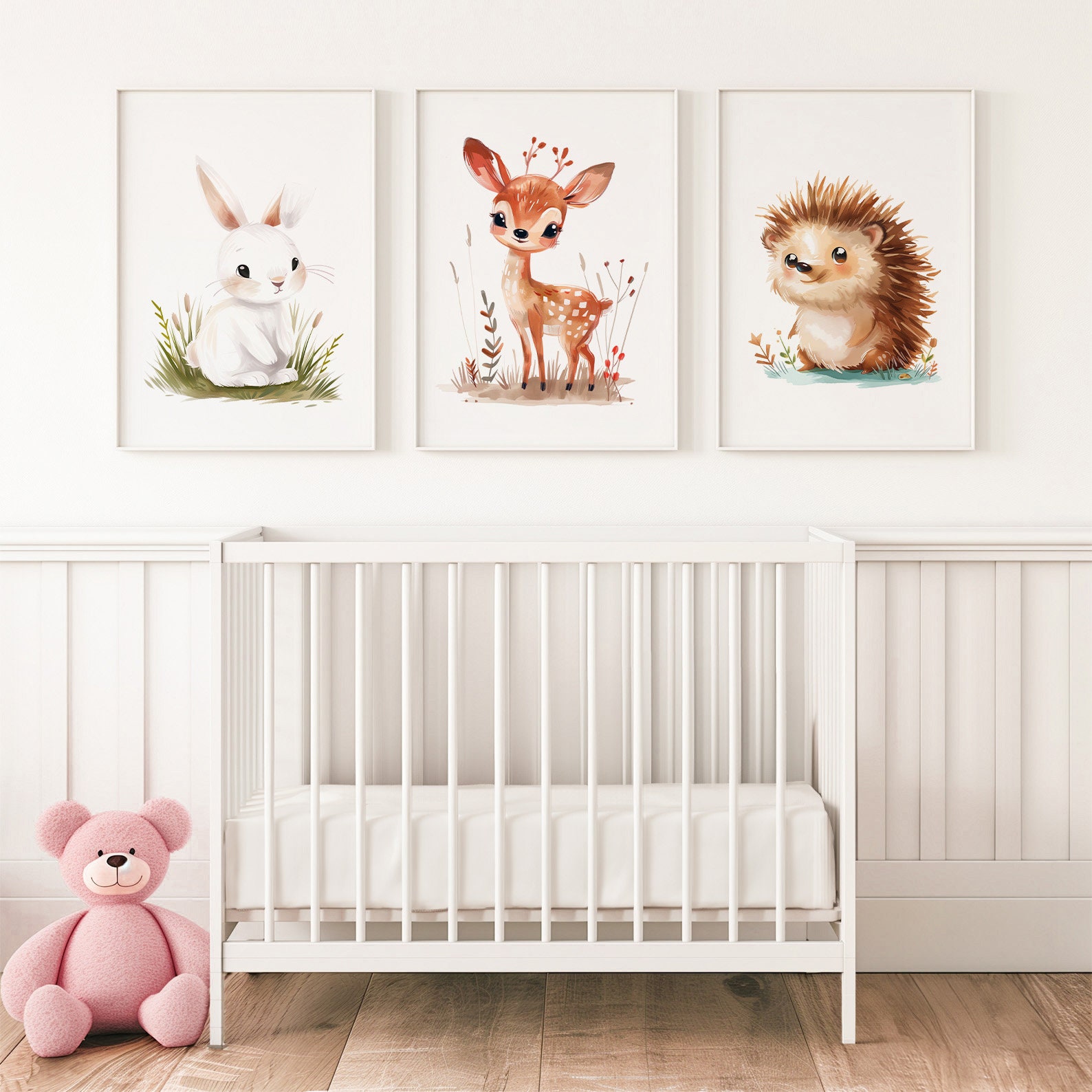 Cute Animals Nursery Set of 3 Wall Art Prints, Nursery Decor, Kids ...