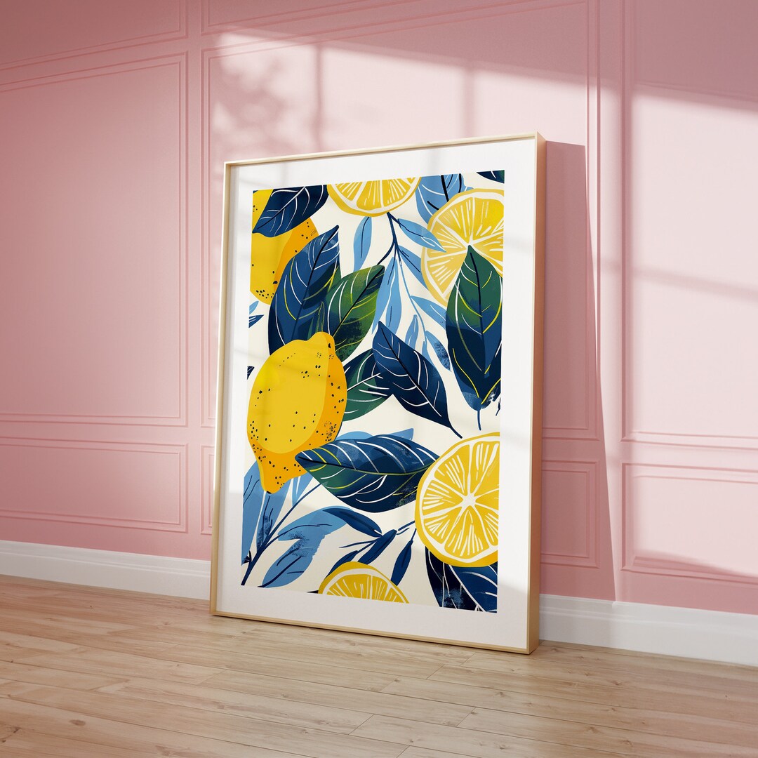 Modern Lemons Print Botanical Poster, Summer Fruits Print, Lemon ...