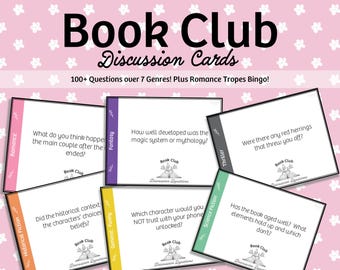 Printable Book Club Discussion Cards | 100+ Questions, Customizable (Digital Download)