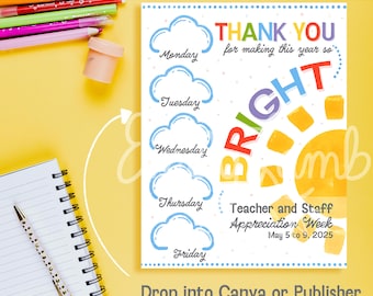 Teacher Appreciation Week Flyer, Printable Template (PDF, JPG)